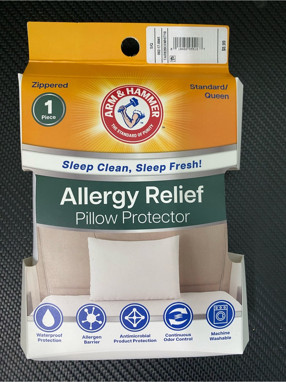 Arm & Hammer Allergy Relief Pillow Protector - White (Standard/Queen)
